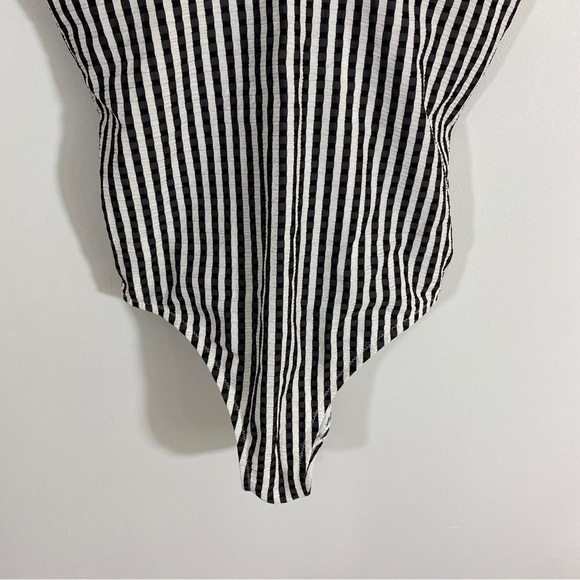 Athleta Small Seersucker Striped Black White One Piece‎ Swimsuit - Picture 4 of 11